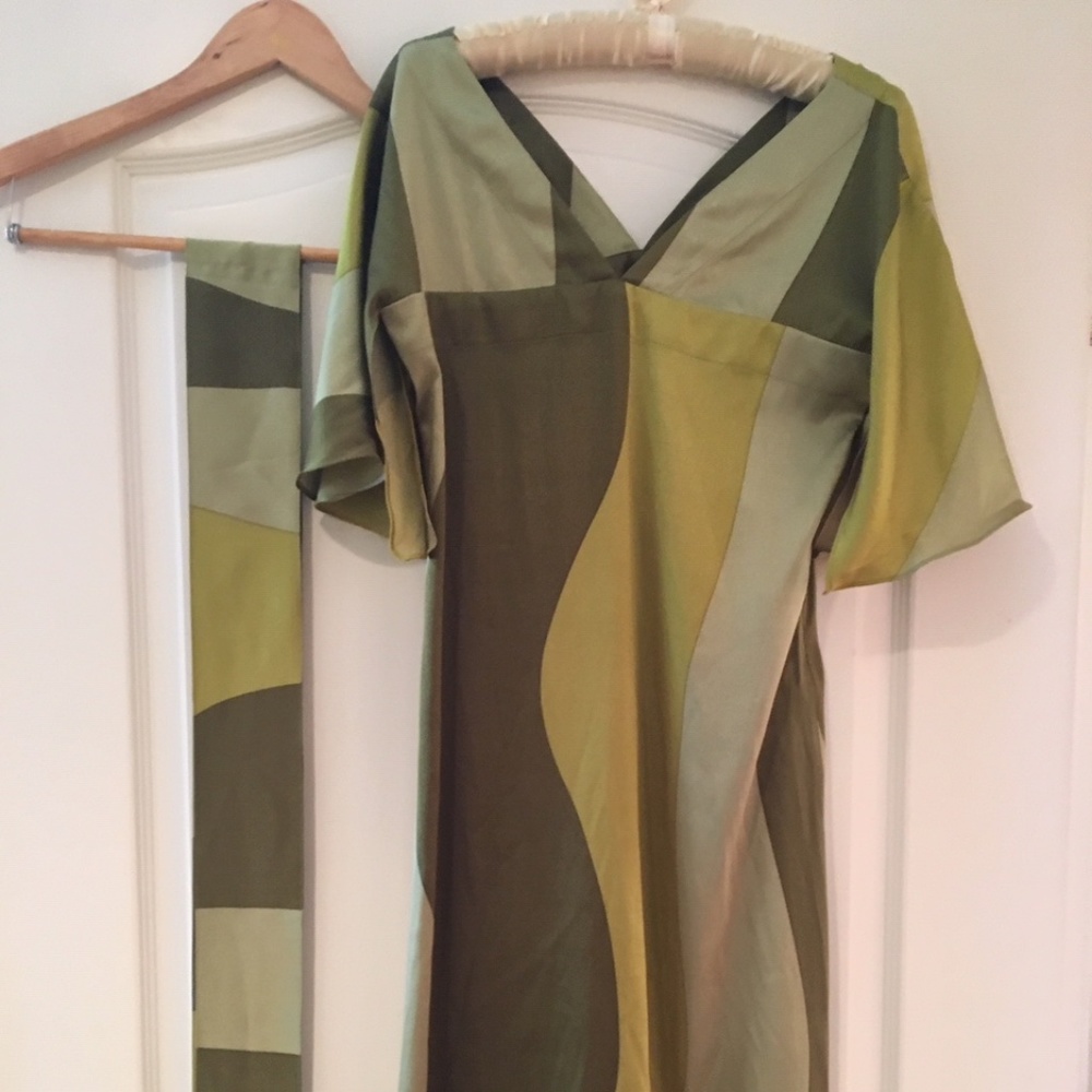 NWT - Green Silk Harari Dress